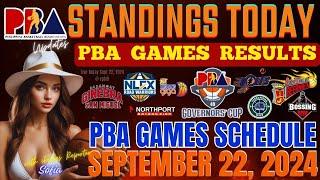 PBA Standings today September 22, 2024 | pba live Games Result & Pba Schedule today