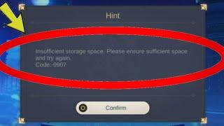 Genshin Impact | insufficient storagepace. Please ensure sufficient space Code 9907 Problem Fix