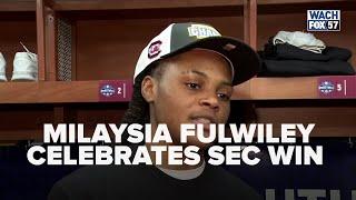 MiLaysia Fulwiley celebrates SEC Championship win over Texas