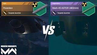 Poseidon Vs Mark-45 ASTOR (483mm) Nuclear Torpedo Comparison | Modern Warships