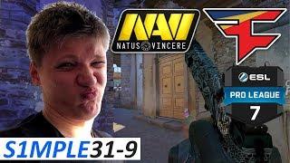 s1mple 31-9 / NaVi vs FaZe / ESL Pro League Season 7