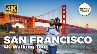 San Francisco, California 4K Walking Tour - Golden Gate Bridge - with Captions