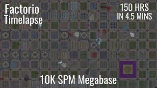 Factorio Timelapse - 10K+ SPM Megabase - Space X + 30 Science Packs | 4K