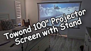 Towond 100-Inch Portable Projector Screen Review & Setup | Outdoor & Indoor Movies Screen