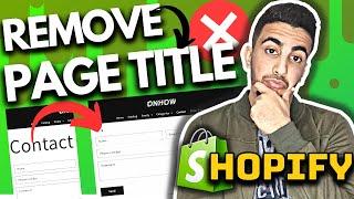 How To Remove Page Title In Shopify