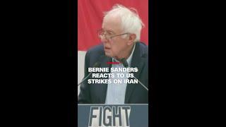 Bernie Sanders reacts to US strikes on Iran during speech