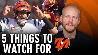 Bengals vs Commanders: FIVE THINGS to Watch For & Score Prediction | Monday Night Football