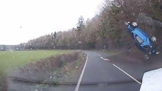 Dashcam Shows Dramatic Moment Car Loses Control and Flips Over