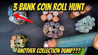 BUFFALO!!! COLLECTION DUMP FOUND! 3 BANK COIN ROLL HUNT CHALLENGE - PART 1