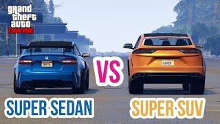 GTAV ONLINE DRAG RACE SUPER SUV VS SUPER SEDAN PEGASSI TOROS VS OCELOT JUGULAR