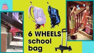 Parents Review 6 Wheels Trolley School Bag Primary Secondary School Kids Backpack Wheel Detachable