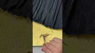 Textured Art with Gold Leafs and Fabric #art #texturedart