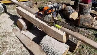 Cutting Rough lumber with chainsaw mill - Timber Tuff TMW 56 Lumber Cutting Guide -