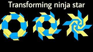 Origami Transforming Ninja Star no glue no tape || How to Make a Transforming Ninja Star