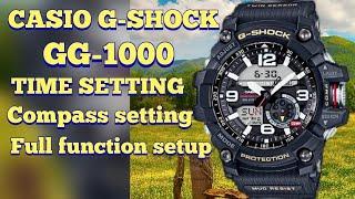 casio g-shock gg-1000 mudmaster time setting full function setup tutorial