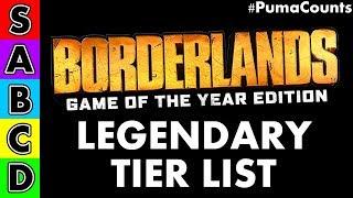 The BEST BORDERLANDS 1 REMASTERED LEGENDARY TIER LIST (All Legendary Guns and Weapons) #PumaCounts