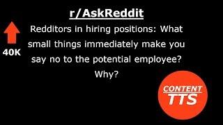 Reddit Answers #1: What NOT to do in a job interview (r/AskReddit)