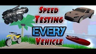 Speed Testing EVERY Buyable Vehicle | Mad City Chapter 2!!!