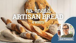 No Knead Artisan Bread - 4 Ways