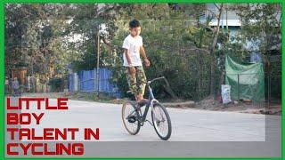 Little Boy Bike Stunt / fixed‌ ပြောင်းထား‌သော စက်ဘီးလေးနဲ့ စတန့်ပြတဲ့ကလေးငယ် #fixedMyanmar