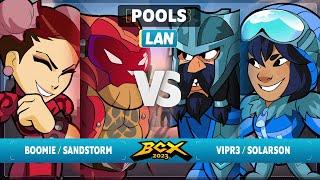 Boomie & Sandstorm vs VipR3 & Solarson - Pools - Brawlhalla World Championship 2023 - LAN 2v2