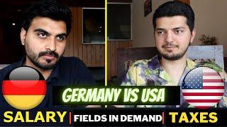 Part 2: Germany vs USA: FULL-TIME JOB SALARIES | HIGH DEMAND FIELDS | TAX SYSTEM