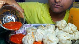 2 FULL MUTTON MOMO WITH SPICY CHILLI KETCHUP || EATING SHOW || Hungry gadwali