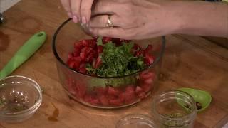 Cedar-planked salmon with summer berry salsa