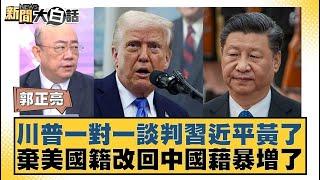 川普一對一談判習近平黃了 棄美國籍改回中國藉暴增了【#新聞大白話】20250420｜#郭正亮 #楊永明 #左正東