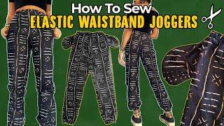 How To Sew Elastic Waistband JOGGERS With Pockets From Scratch (UNISEX) | @sewquaint