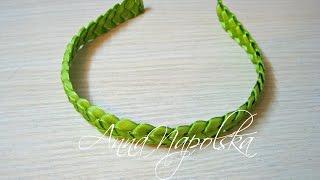 Обплітання обруча канзаши. Оплетка ободка своими руками. Headband kanzashi