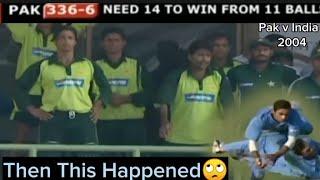 Pak v Ind  Cricket Unbelievable Result | Last Over Thriller 2004