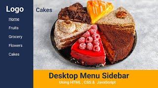Sleek Menu Sidebar  HTML , CSS &  JavaScript