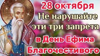 28 октября - народный праздник День Ефимия. Что нельзя делать. Народные традиции и приметы.