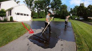 Professional Driveway Sealcoating #57 "Blue Sky, Black Driveway"