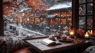 Cozy Winter Ambience️Smooth Jazz Music in Warm Coffee Shop Ambience for Relaxing, Working, Study