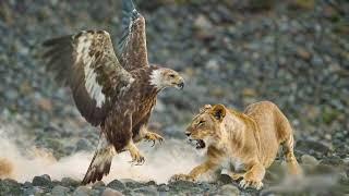 A Lion Seeking to Fly with an Eagle?#zoon#Wild animal#Animal wars#ChatGPT#sora#openai#ai