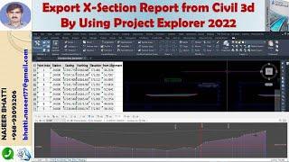 Export X Section Report from Civil 3d By Using Project Explorer 2022