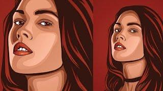 [Timelapse] Vector Portrait Illustrator (Megan Fox)