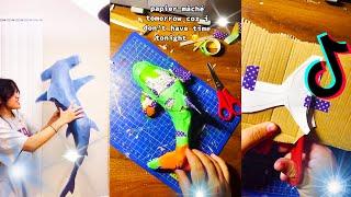  Cardboard Shark TikTok Compilation  Cardboard Whale Crafting Tik Toks