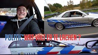 DON DE JONG IN DE NISSAN SKYLINE R34 EN GELIJK POLITIE!!!