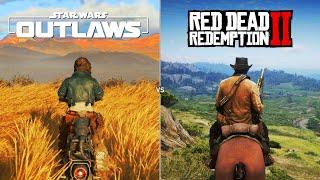 Star Wars Outlaws vs Red Dead Redemption 2 | Physics and Details Comparison