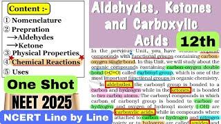 Aldehydes and Ketones NCERT Line by Line in One Shot | NCERT HIGHLIGHTS #neet2025 #class12