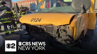 1 injured in school bus crash in Brooklyn