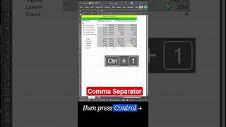 Comma Separator in Excel #exceltips #exceltutorial #tutorial #reels