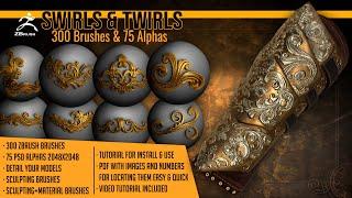 Decorations inside ZBrush with Swirls and Twirls Maker