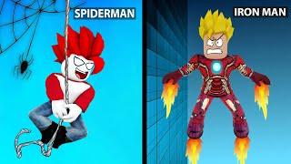 Motu Became SPIDER MAN and Khaleel Became IRON MAN In Roblox  Khaleel and Motu Gameplay