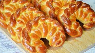 Braided milk buns with jam. Fluffy and incredibly tasty. | Tanya's kitchen