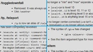 Even MORE Command Changes for Minecraft 1.13