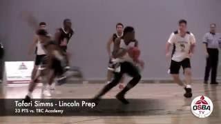 Tafari Simms exploded for 33 PTS in Lincoln Prep's OT loss to TRC Academy